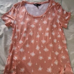 Simply Vera Vera Wang Coral Patterned Short Sleeve Top